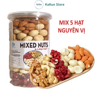 Hạt dinh dưỡng mix 5 loại cao cấp sấy mộc nguyên vị hàng loại 1, mixed nuts (500Gr)