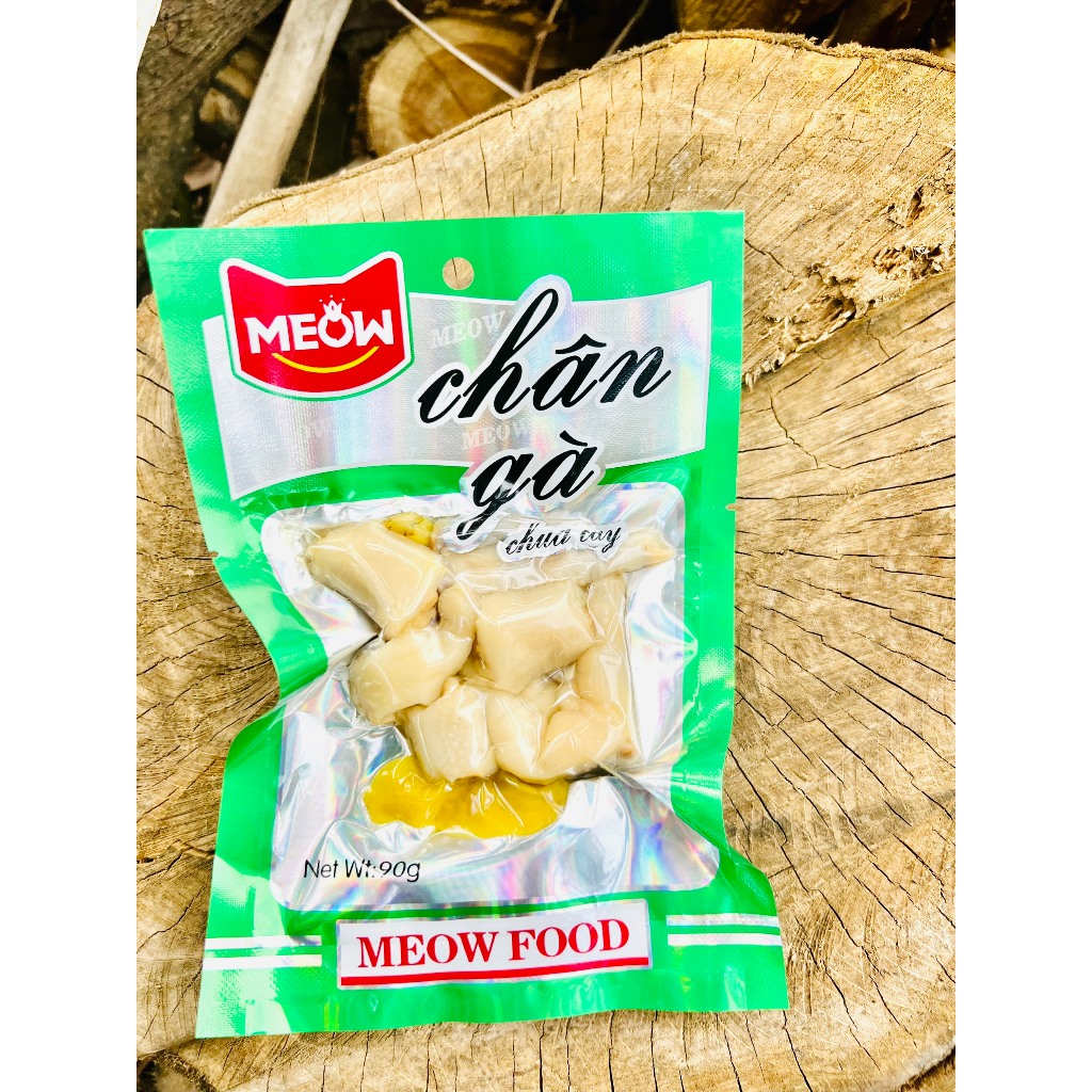 Chân gà chua cay gói lớn xanh 90gr chặt khúc ăn vặt tiện lợi