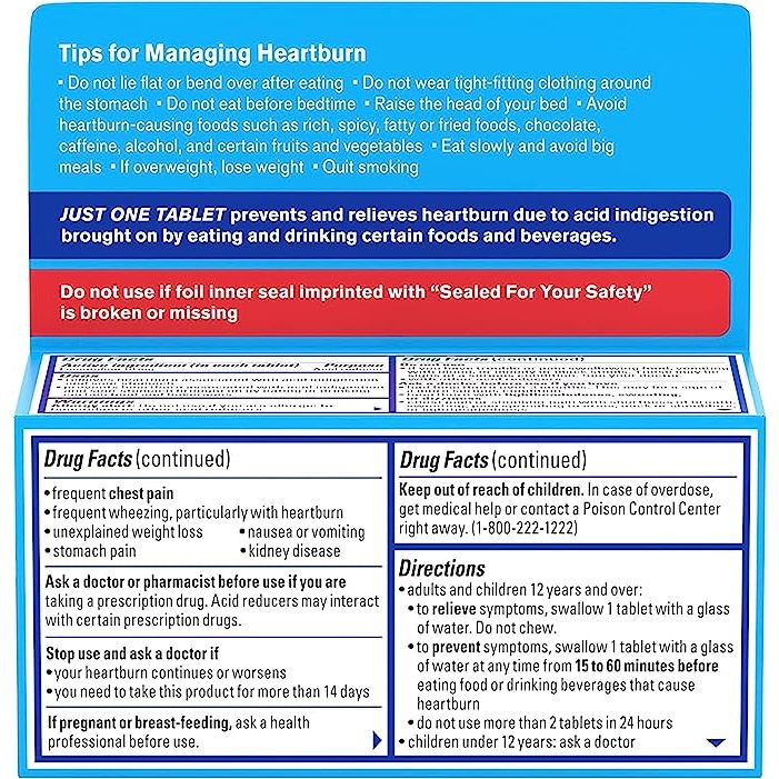 Viên Uống Giảm Chứng Đầy Hơi, Khó Tiêu Và Ợ Nóng Pepcid AC Original Strength 10mg 90 viên