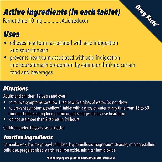 Viên Uống Giảm Chứng Đầy Hơi, Khó Tiêu Và Ợ Nóng Pepcid AC Original Strength 10mg 90 viên