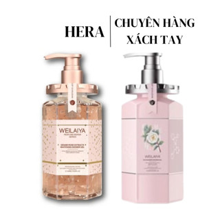 Sữa tắm weilaiya tinh chất hoa trà và sữa tắm trắng da hoa hồng damask weilaiya thơm lâu chính hãng 450ml