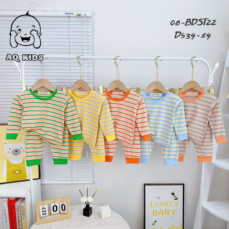 Bộ dài tay sọc dệt Visco siêu đẹp cho bé size 80-170
