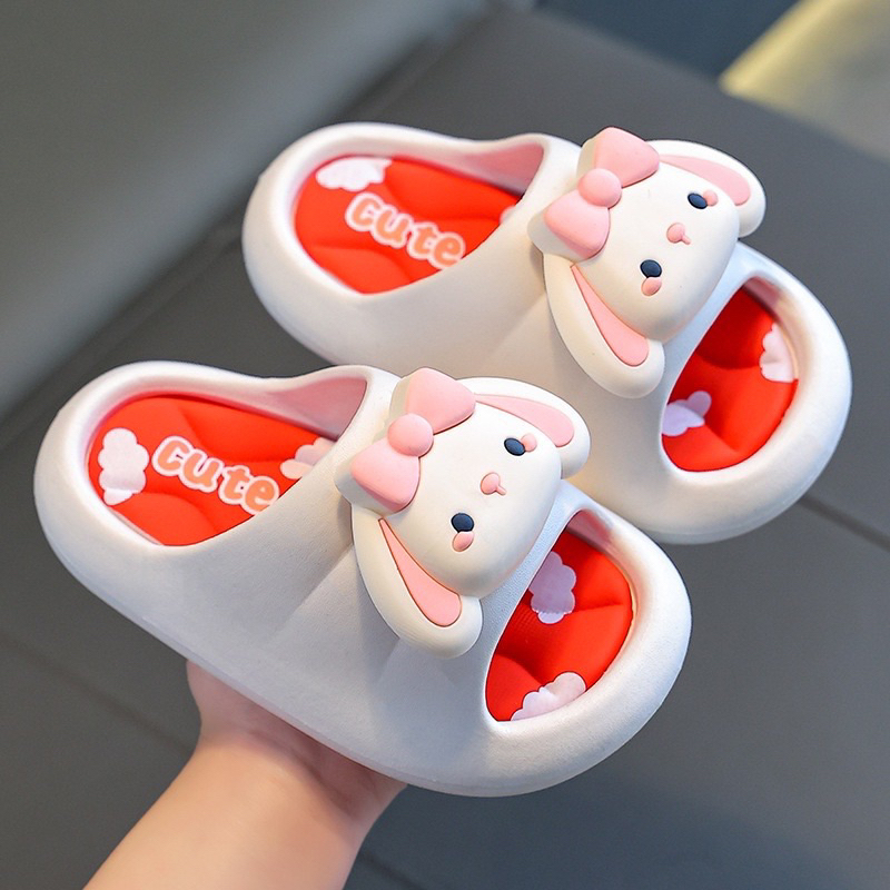 Dép Đầu Búp Bê Cho Bé Dể Thương Cute Đúc liền Khối cao Su Non Chông trơn Trượt Dép Búp Bê