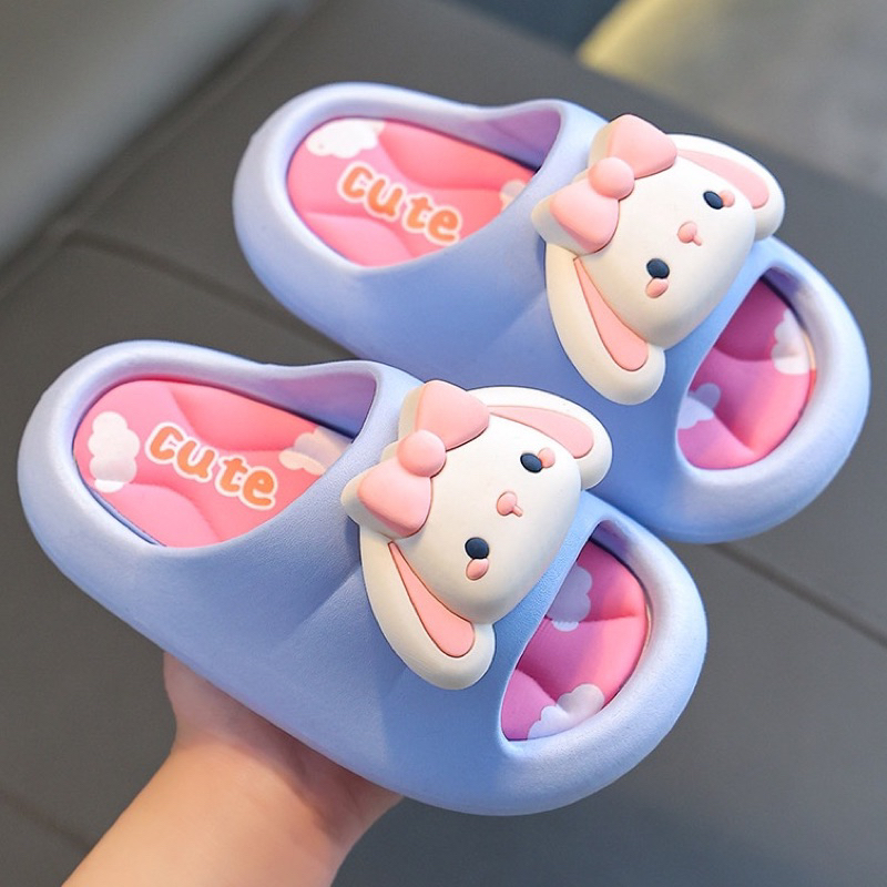 Dép Đầu Búp Bê Cho Bé Dể Thương Cute Đúc liền Khối cao Su Non Chông trơn Trượt Dép Búp Bê