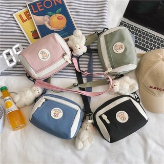 Túi vải mini canvas đeo chéo phong cách Hàn Quốc cho nữ , túi nhỏ đeo đi chơi xinh xắn đáng yêu