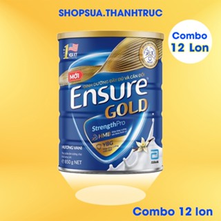 [Combo 12 Lon] Sữa bột Ensure Gold hương Vani 850g (mẫu mới) Abbott
