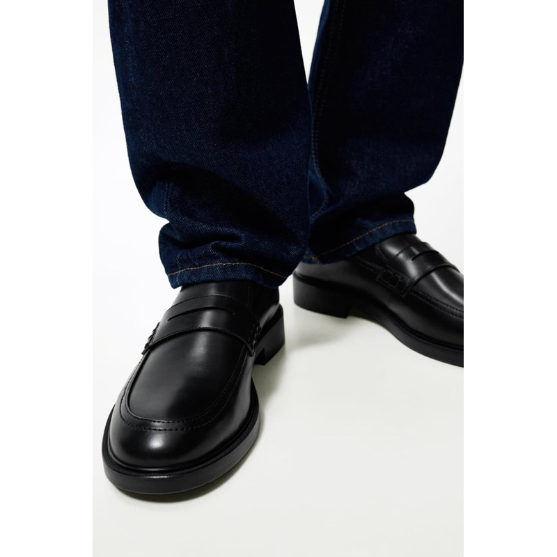 Giày lười màu đen Zara authentic PENNY size 40