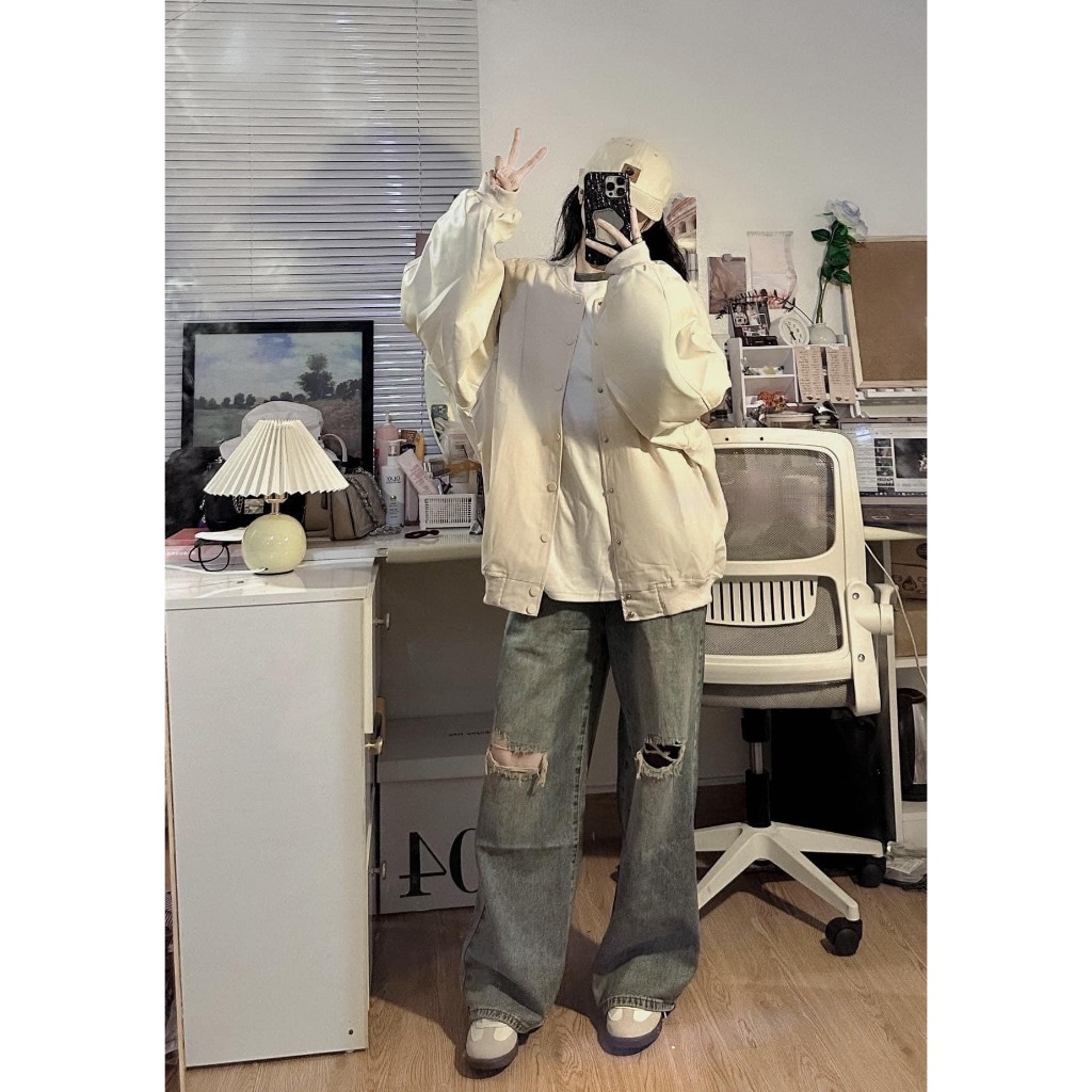 Áo khoác bomber 3 màu phối tay da from rộng - Retrostyle - Aokhoacbomber3187_P7K8