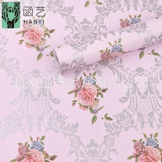10m giấy dán tường sẵn keo hoa văn hoa hồng chùm 6072