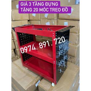 Giá đựng đồ nghề 3 tầng tặng 20 móc treo đồ