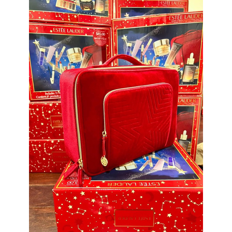 Túi vali Estee Lauder 2023 màu đỏ siêu đẹp