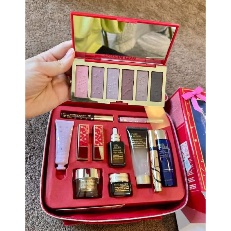 Túi vali Estee Lauder 2023 màu đỏ siêu đẹp