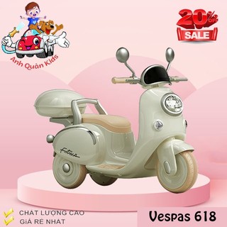 Xe máy điện trẻ em vespas mẫu mới 2023 618 cốp anh quân kids