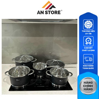 Bộ nồi 5 món Amey chất liệu dày dặn,inox 304 Nhập Khẩu Đức