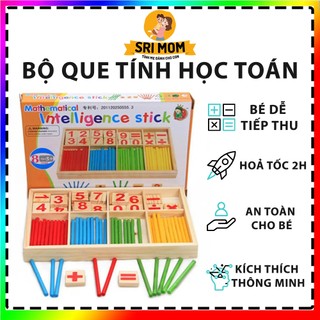 Bộ que tính học toán đếm số bằng gỗ srimom - bảng tính giúp bé học toán, đồ chơi học toán thông minh cho trẻ