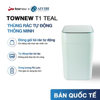 Thùng rác thông minh townew t1 teal - tự động hàn túi, thay túi - bản quốc tế - hàng chính hãng