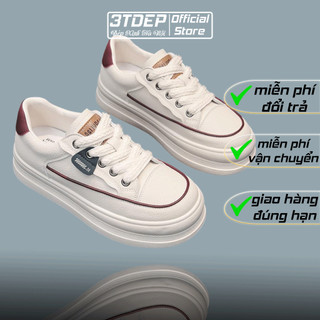 Giày sneaker da xịn 3TDEP, phong cách thể thao, thời trang, đế cao 4cm, chuẩn size