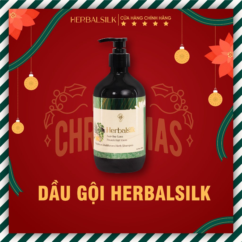 Dầu Gội Kích Mọc Tóc, Giảm Rụng, Giúp Tóc Chắc Khỏe HERBALSILK Nhân Sâm, Hà Thủ Ô - 500ml