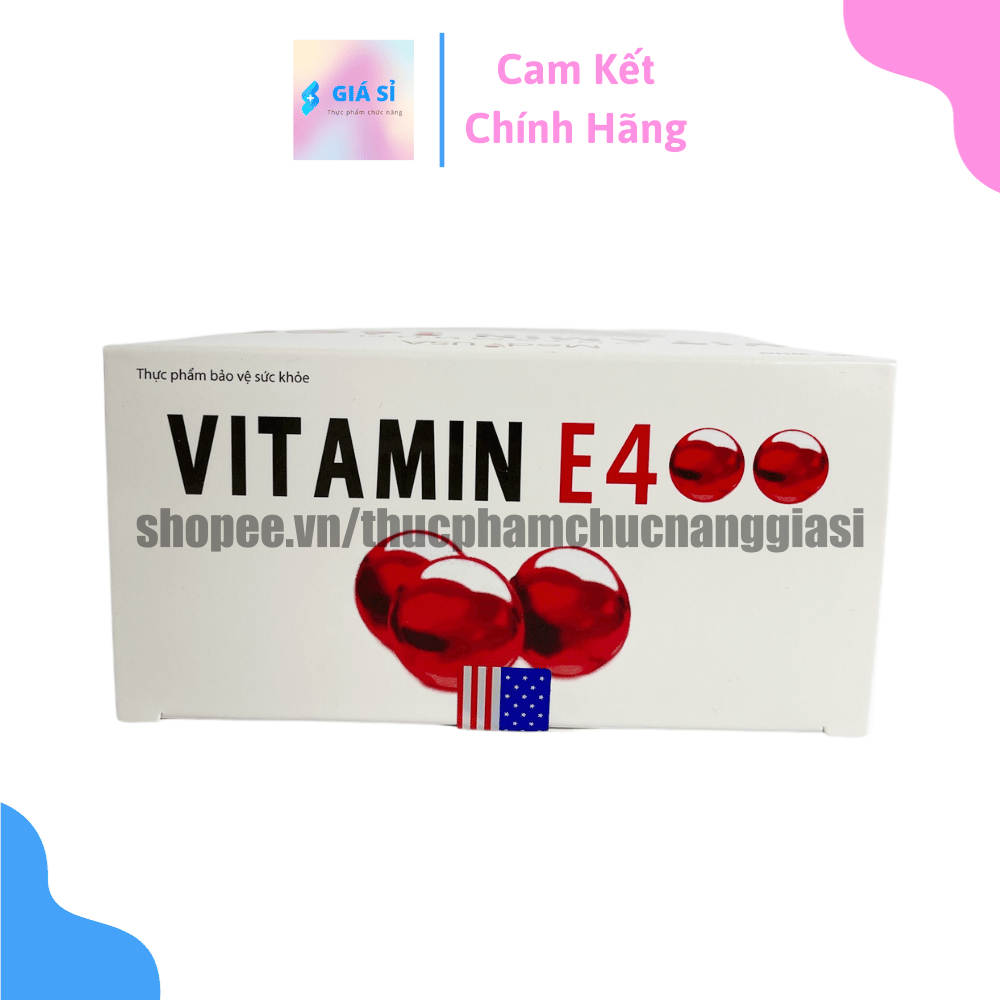 Viên uống VITAMINE ĐỎ bổ sung vitamin E giúp làm đẹp da, trắng da, hồi phục da nhăn nheo- Hộp 100 viên