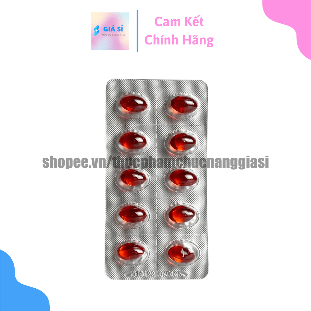 Viên uống VITAMINE ĐỎ bổ sung vitamin E giúp làm đẹp da, trắng da, hồi phục da nhăn nheo- Hộp 100 viên