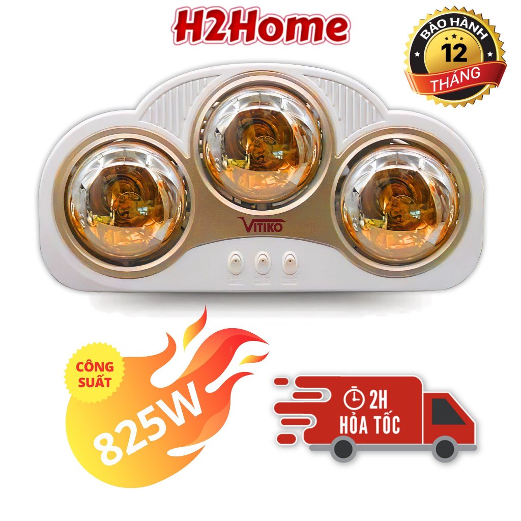 Bóng đèn sưởi nhà tắm treo tường đui sứ chống cháy nổ, Đèn sưởi nhà tắm 3 bóng cao cấp