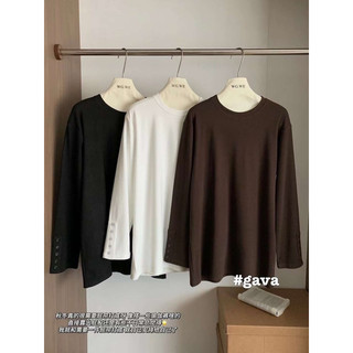 ÁO PHÔNG DÀI TAY ĐÍNH KHUY DÁNG RỘNG UNISEX WGWE qccc