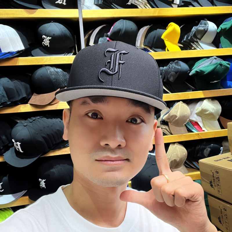 Nón Snapback F full đen brand OneHat chất lượng cao