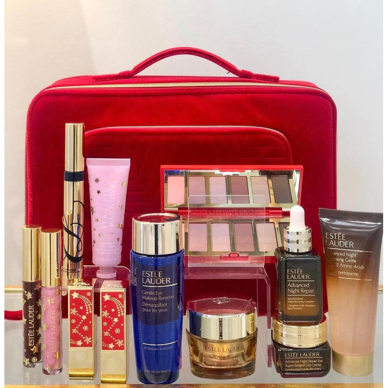 Set Dưỡng da 13 món Estee Lauder năm 2023 + vali đỏ siêu hot