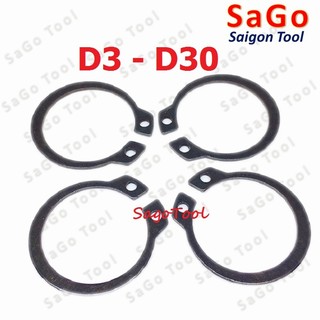 Phanh trục, phe gài trục, vòng phe phi 3 - 30mm bằng thép