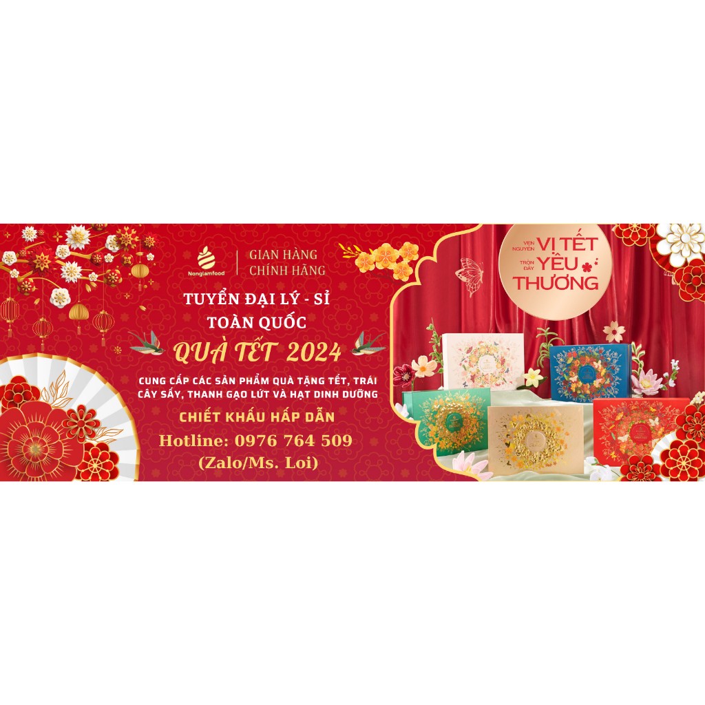 Set quà Xuân Hương Sắc 1 Nonglamfood | Quà tết cao cấp Xuân Giáp Thìn cho người thân, doanh nghiệp
