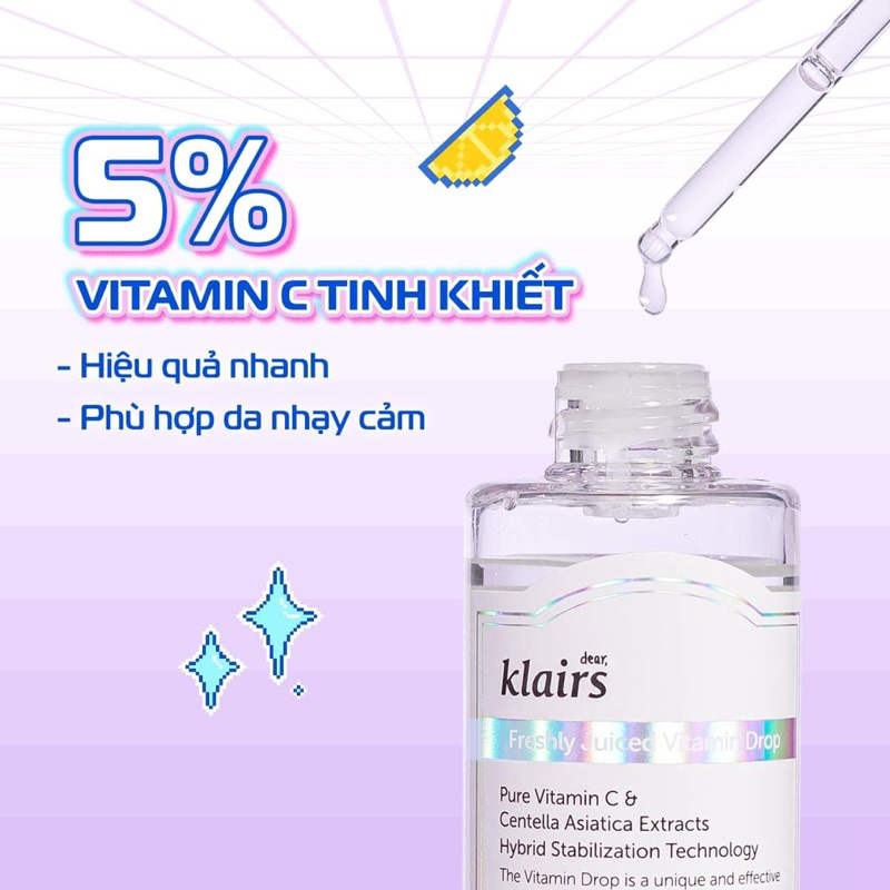 KLAIRS Tinh chất vitamin C dưỡng sáng mờ thâm Freshly Juiced 35ml