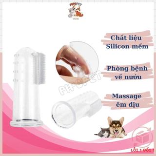 Bàn chải đánh răng cho chó, bàn chải đánh răng cho mèo chất liệu silicon mềm - pipopet
