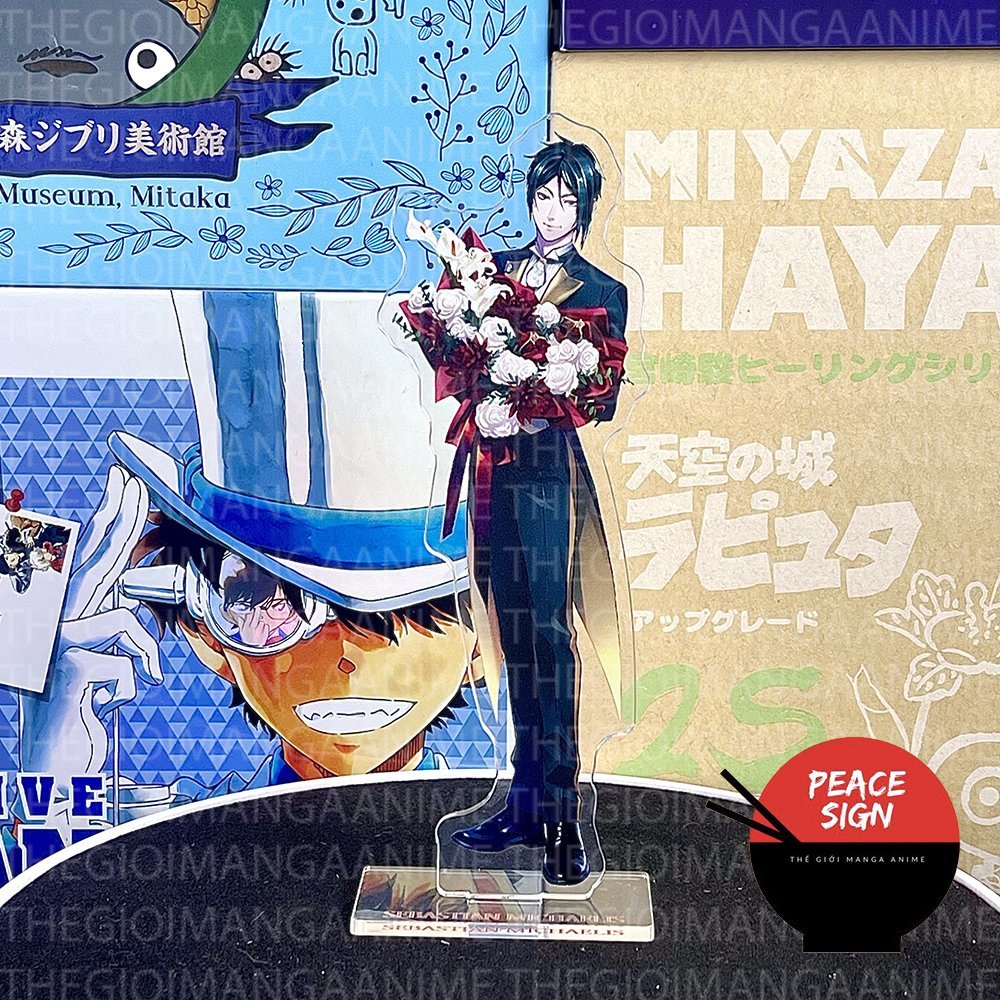 Mô hình Standee HẮC QUẢN GIA ver BÓ HOA Black Butler Acrylic anime mica chibi tượng trang trí trưng bày