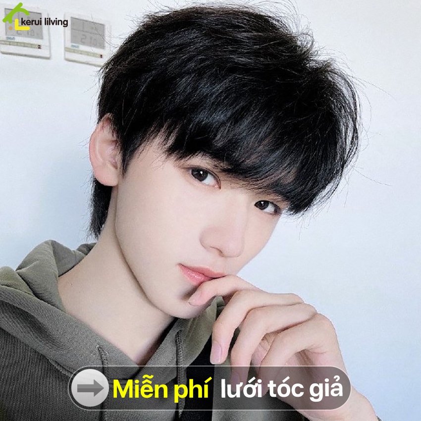 Bộ tóc giả nam ngắn MILADA , Tóc giả ngắn nam có kẹp, Tóc giả nam, tóc giả thẳng, lưới tóc giả phong cách Hàn Quốc.