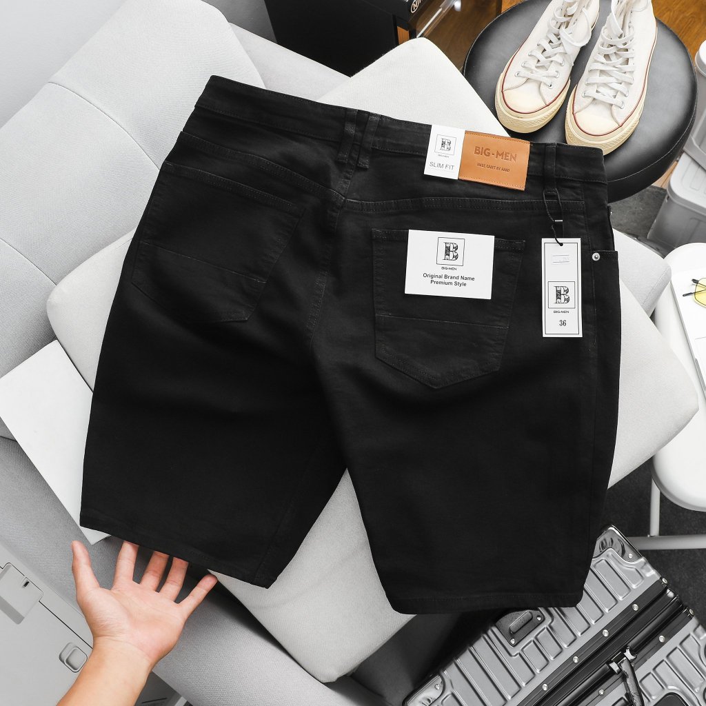 Quần short jean đen thời trang cỡ đại bigsize nam < 140kg