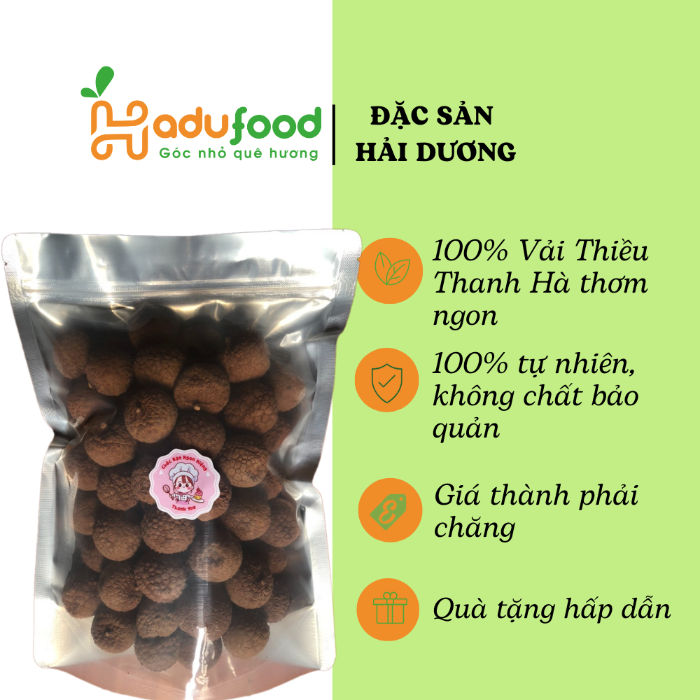 Vải thiều sấy khô Thanh Hà hàng loại 1 - HADUFOOD