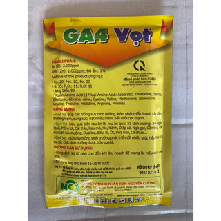 Phân Bón GA4 VỌT (Mập chồi,xanh lá,mướt lá,mập cọng) gói 50gr