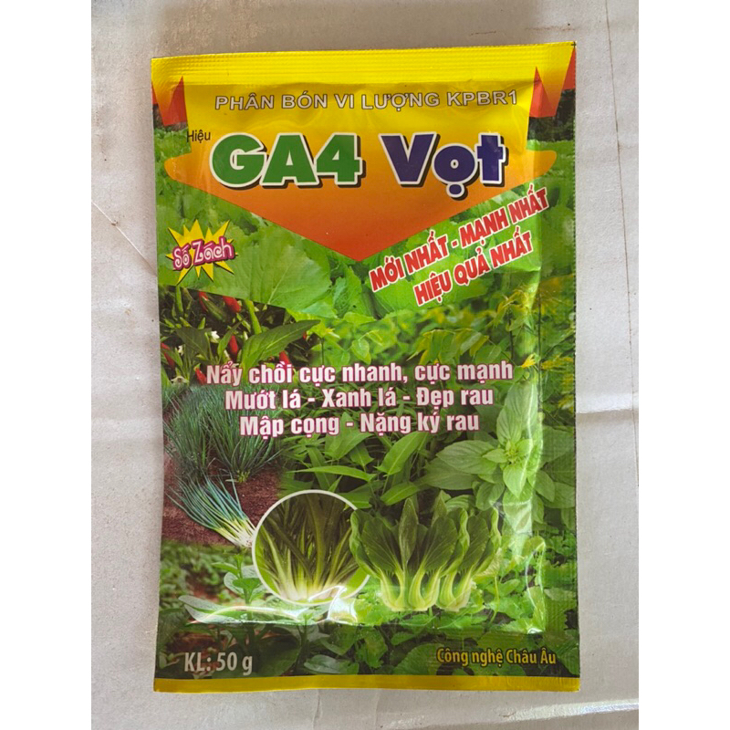 Phân Bón GA4 VỌT (Mập chồi,xanh lá,mướt lá,mập cọng) gói 50gr