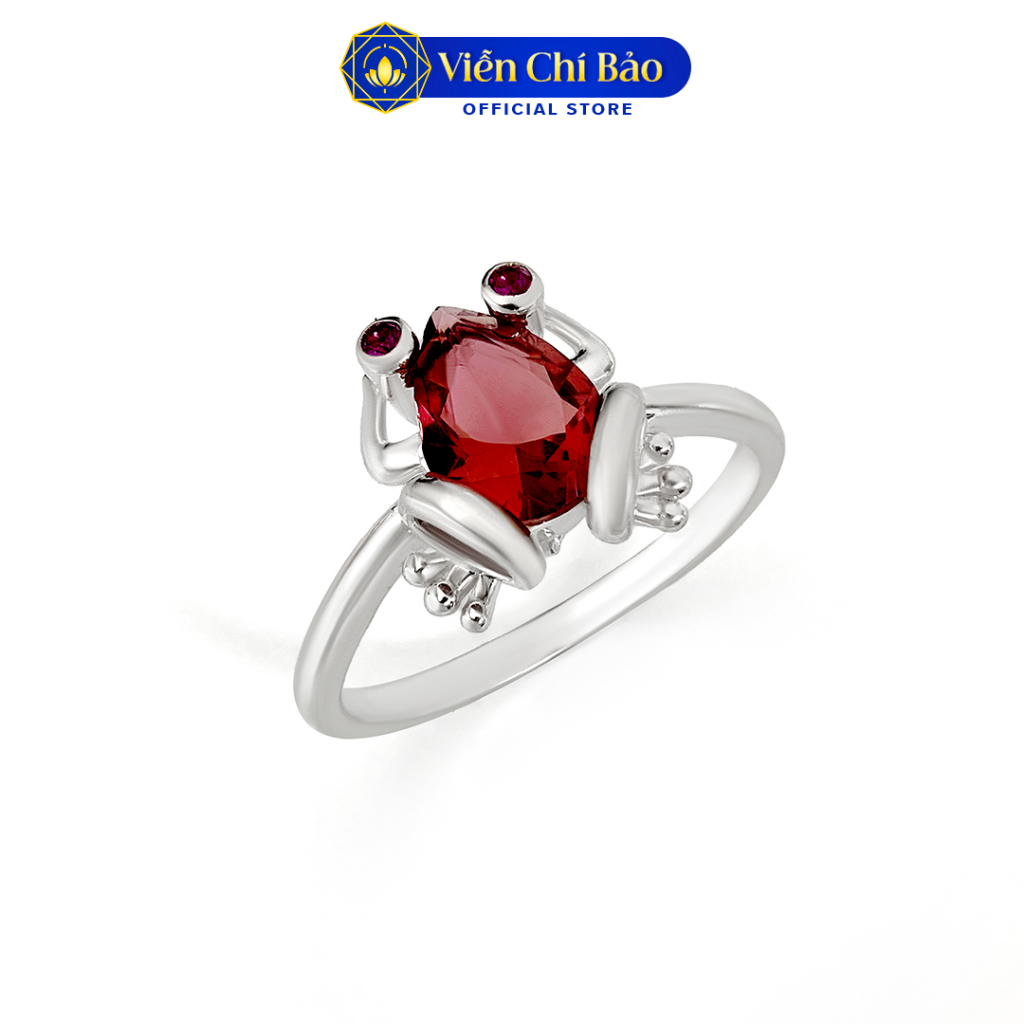 Nhẫn bạc nữ cóc đính đá nhiều màu chất liệu bạc 925 thời trang phụ kiện trang sức Viễn Chí Bảo N400757