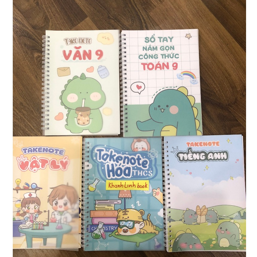 Sách - Combo takenote văn + toán + vật lý + tiếng anh + hóa lớp 9