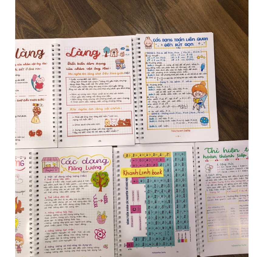 Sách - Combo takenote văn + toán + vật lý + tiếng anh + hóa lớp 9