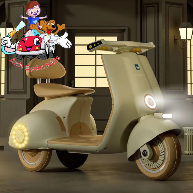 Xe máy vespa cho bé Xe máy điện trẻ em sử dụng chân ga mẫu 2022