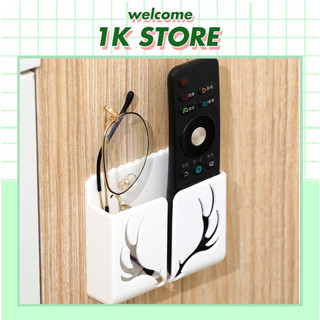 Hộp đựng điện thoại, remote dán tường, kệ nhựa dán tường sừng hươu tiện lợi nhiều màu, giá đỡ dán tường đựng remote