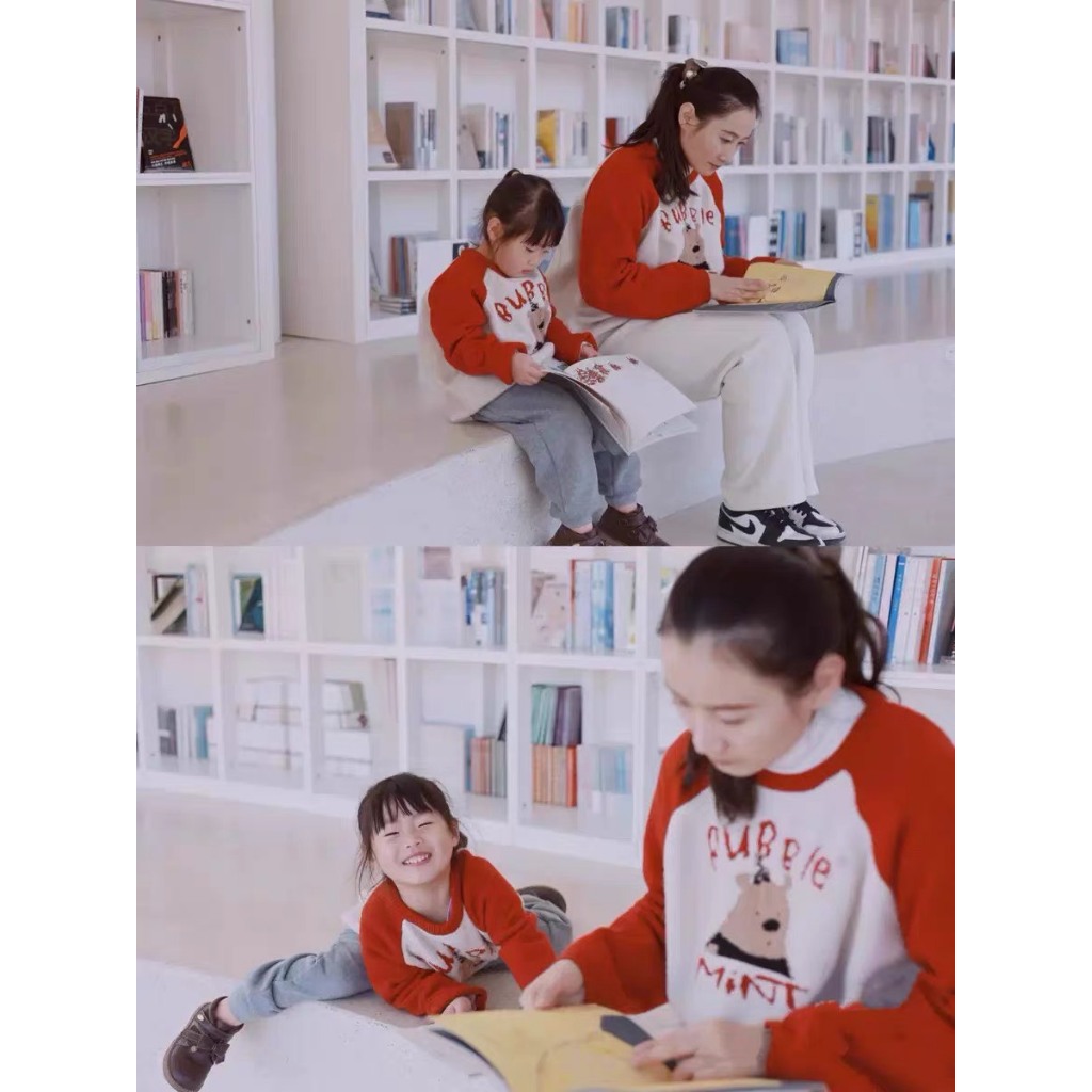 TE495 -Áo sweater gia đình Noel hình gấu phối màu siêu đẹp chất nỉ ép 2 da dày dặn mềm mịn, áo đôi mẹ bé