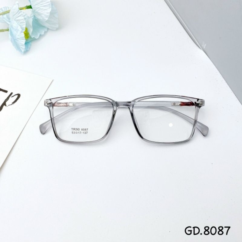 Gọng Kính Nam Nữ Dáng Vuông Nhựa Dẻo Siêu Nhẹ 8087