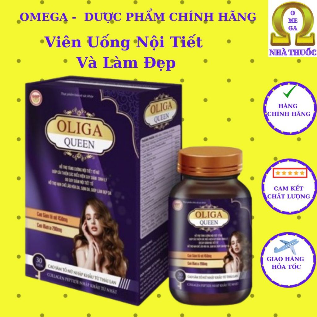 Nội Tiết OLIGA QUEEN [HSD 9/2027]- Tăng Nội Tiết Giảm Tình Trạng Khô Hạn, Chống Lão Hóa, Làm Đẹp Da