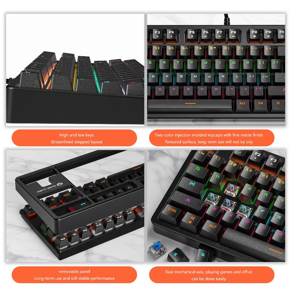 K870Bàn phím trò chơi cơ khí, phù hợp cho máy tính, game thủ và văn phòng