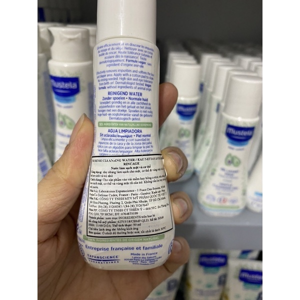 Mustela Nước Làm Sạch Mặt Và Cơ Thể Cho Trẻ Sơ Sinh & Em Bé Da Thường 50ml