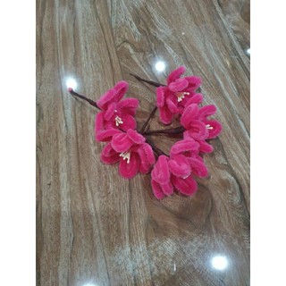 Hoa đào bằng kẽm nhung 8 cánh
