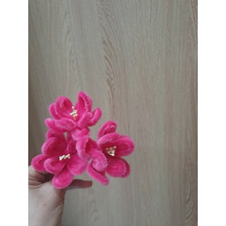 Hoa đào bằng kẽm nhung 8 cánh